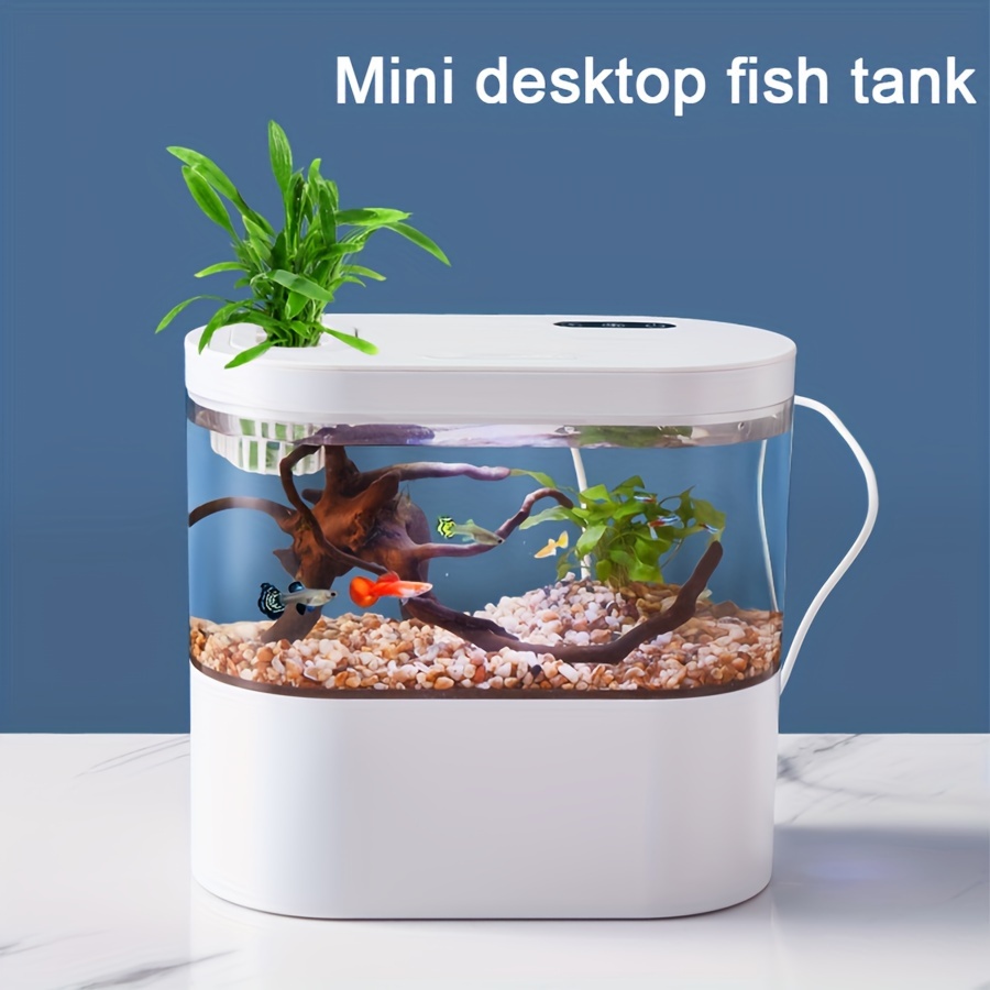 Led Mini Small Aquarium Fish Tank Kit Smart Clean Technology - Temu