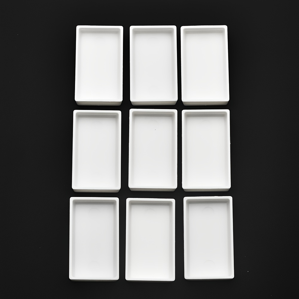 Image of 9pcs 0.24oz White Plastic Empty Large Watercolor Pans, Refillable Full Pans - Portable Diy Artist Paint Tray For Acrylic & Oil Painting Supplies - Artist & Student Perfect Gift