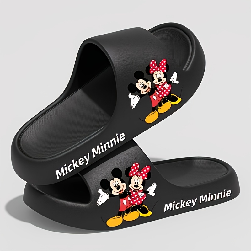 1pc Mickey and Minnie Mouse EVA Slide Sandals - Thick Sole Summer Slippers with Soft Insole and Durable Outsole, Hand Washable Unisex Indoor/Outdoor Slippers for Men and Women, All-Season Comfort for Home and Casual Wear, Fun Design | Comfortable Slippers, Home Slipper
