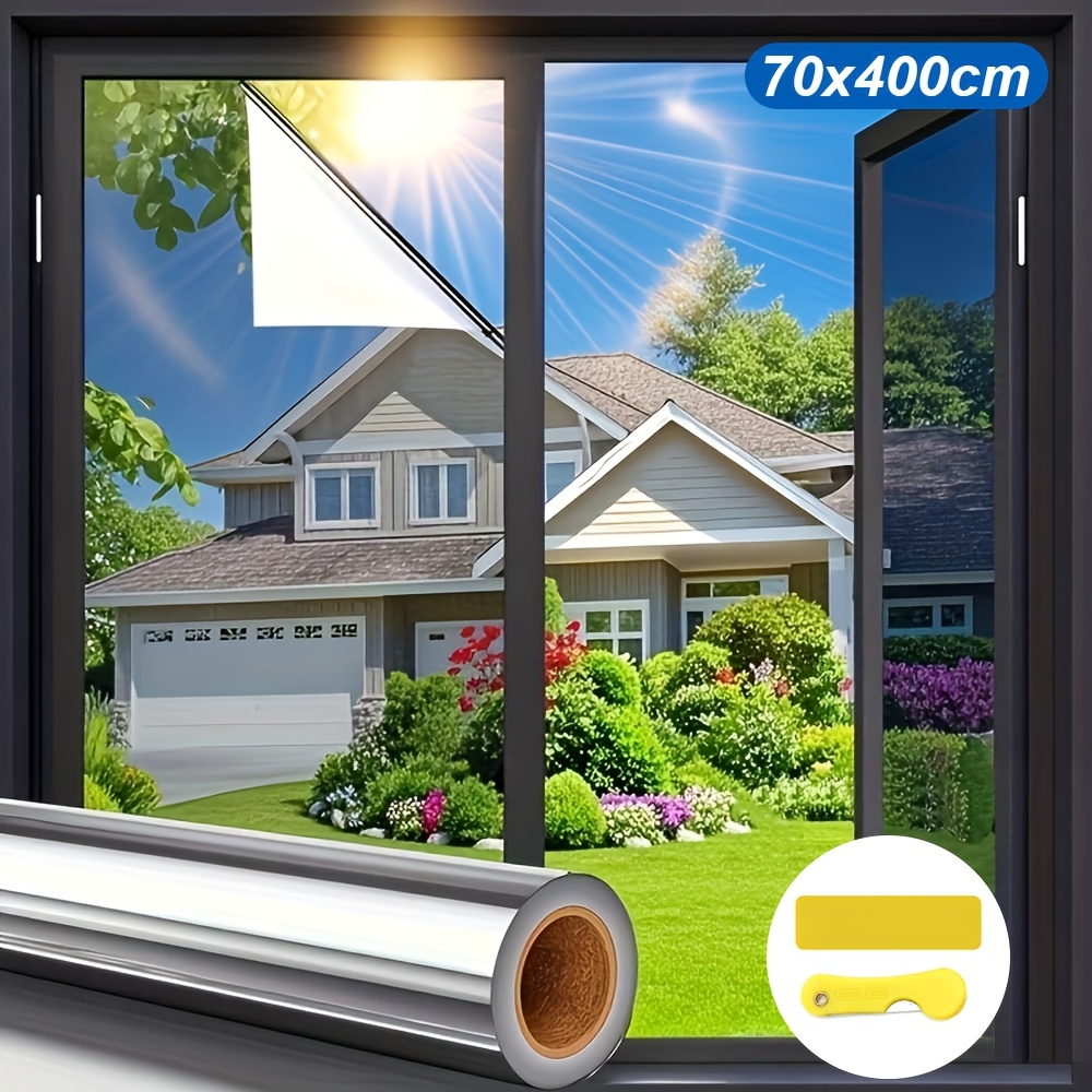 Image of 1 Way Mirror Reflective Window Film Home Privacy Glass Sticker, Home Window Tint, Sun Protection And Heat Insulation, Suitable For Houses And Offices