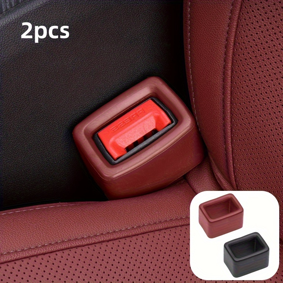 

2-pack Pvc Car Seat Belt Buckle Covers, Vehicle Safety Belt Clasp Protective Cases, Universal Fit Interior Accessories For Enhanced Comfort And Protection