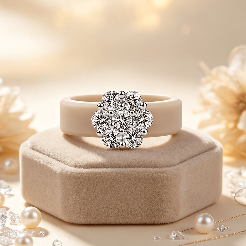 Women's Floral Cluster-set Silicone Wedding Ring