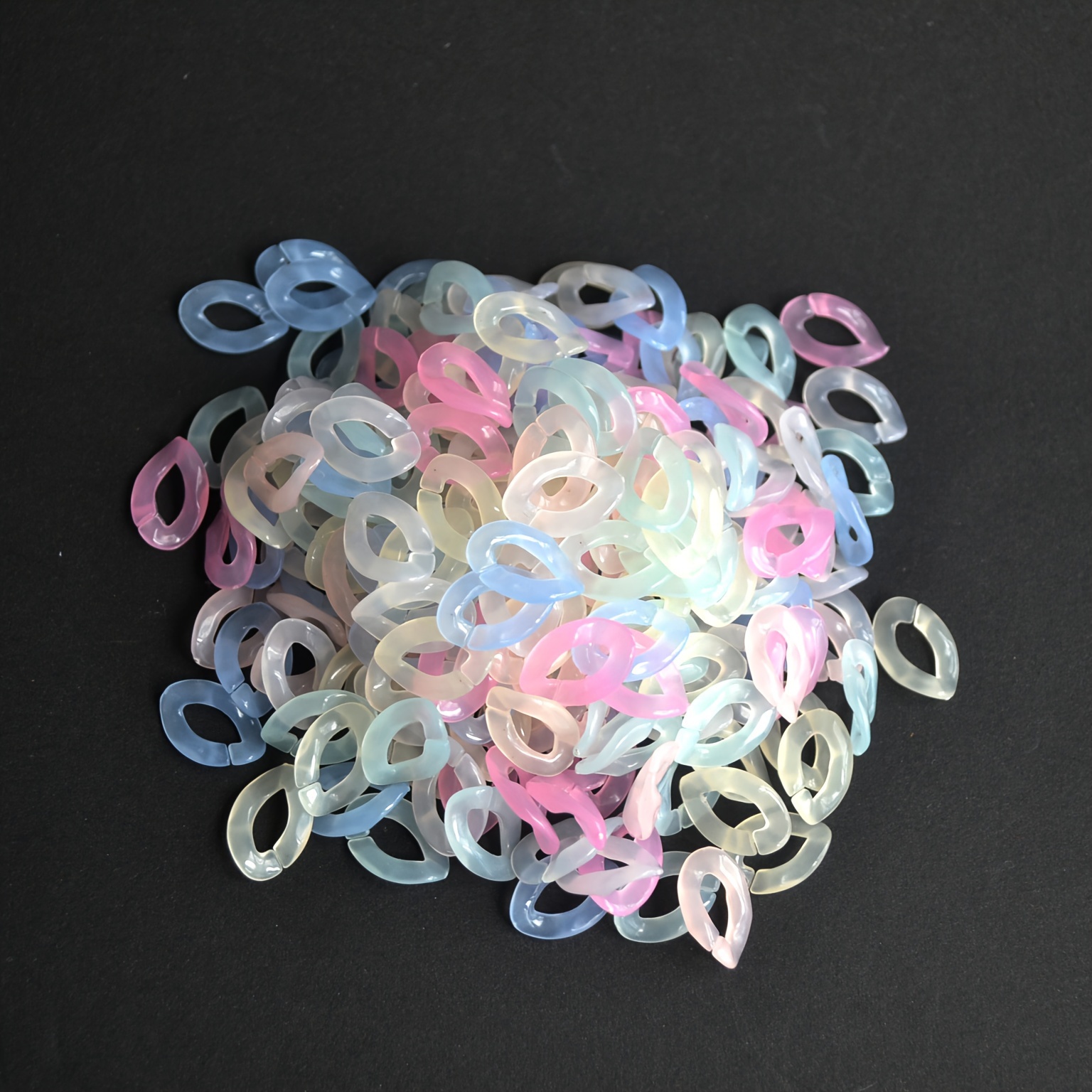 100pcs Macaron Candy Color Chain Bag Chain Ring Jewelry Additions Acrylic Chain Jewelry Additions
