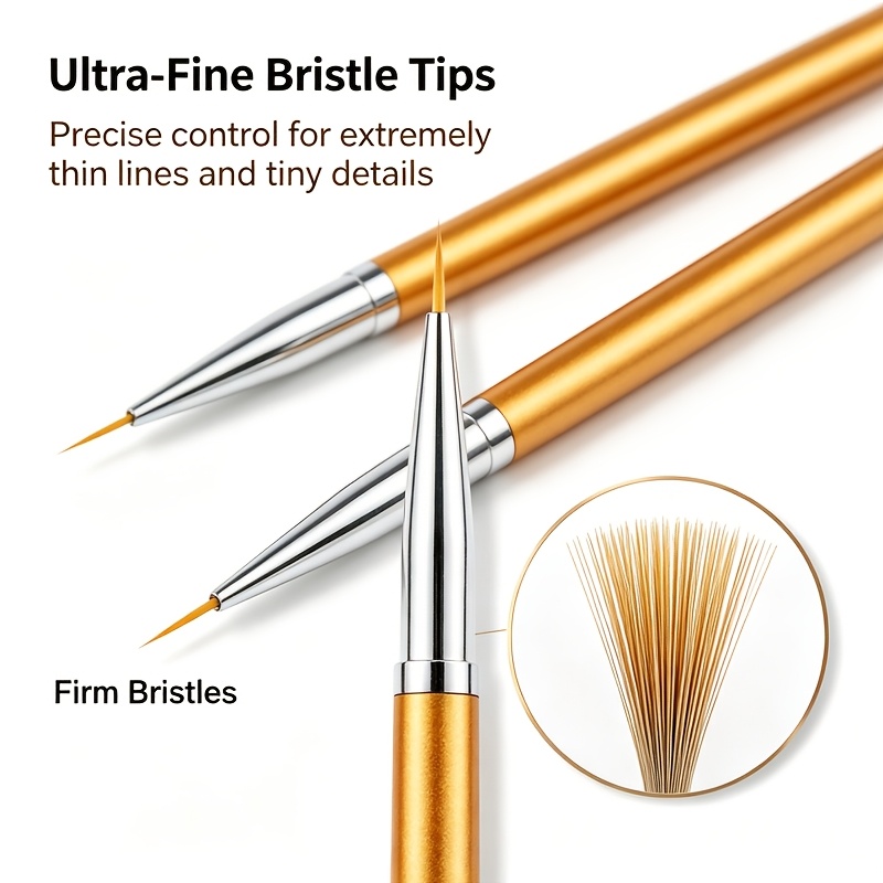 Precision Nail Art Brush Set for Gel & Polish Detailing