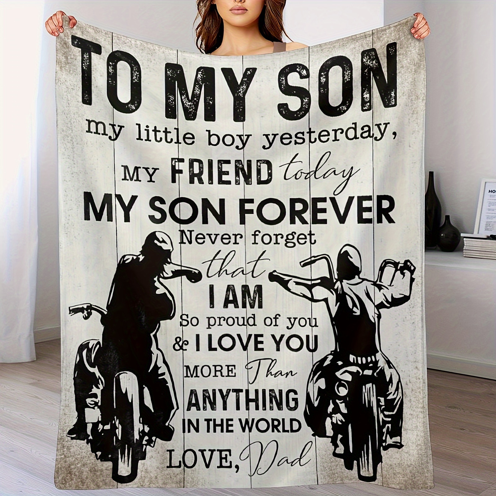 

Gifts For Son From Dad To My Son Blanket Happy Birthday Gifts For Son Best Graduation Christmas Ideas For Son Super Soft Fleece Throw Blankets Presents For Him Boys (60 X50in)