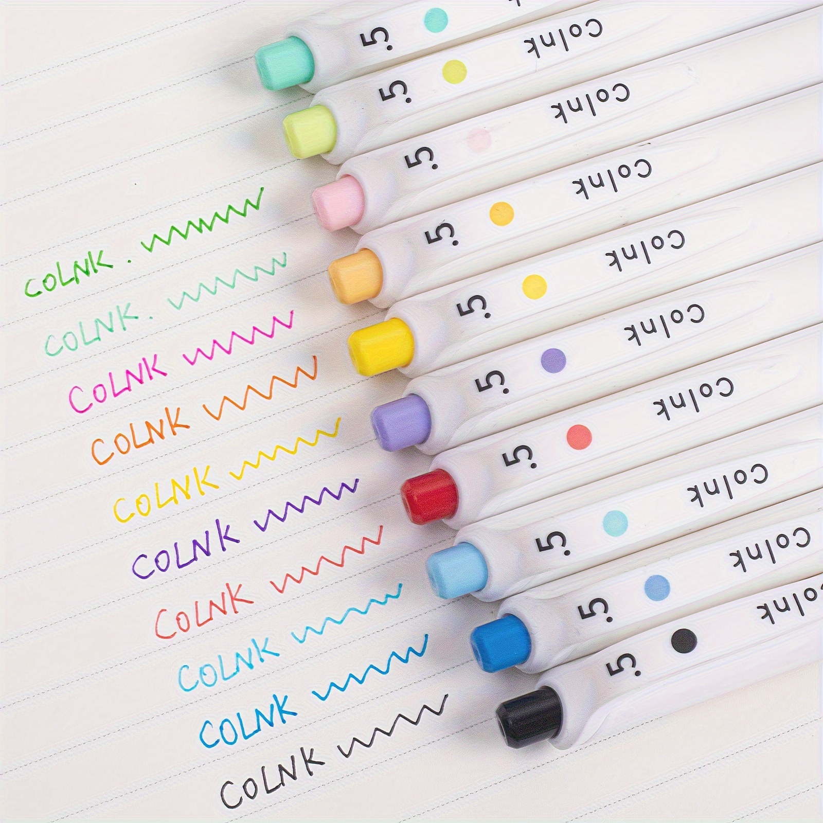 

10pcs Color Gel Pens Fine Point 0.5mm For Journaling Planners, Soft Touch, Retractable White Writing Pens Assorted Colors Ink, Colorful Pens For Note Taking