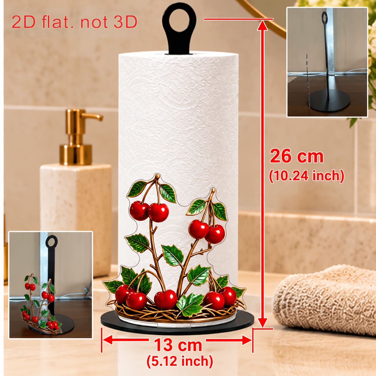 TEMU Portarrollos de papel de cocina con forma de , 1 pieza - Soporte de rollo con rama de vintage de acrílico, para encimera, mesa, para decoración,
