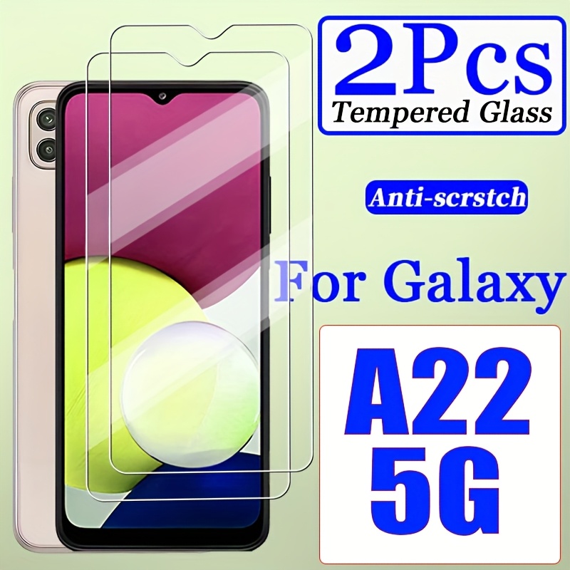 TEMU 2 Pezzi Pellicola in Vetro Temperato Adesivo Completo, Definizione da Applicare per for Samsung Galaxy A22 5G