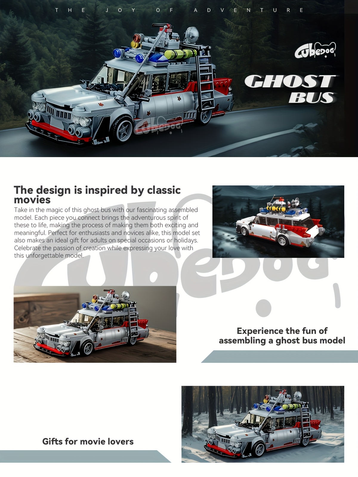 1001pcs Ghostbusters Building Blocks Set, Easter Travel Car Model, Perfect Gift for Movie and Block Enthusiasts on Black Friday, Halloween, Birthdays, and Holidays, Ideal for Collecting or Gifting