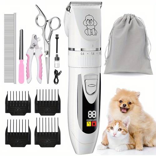 cordless pet hair clipper with rechargeable 4 color for small large dogs cats grooming kit suitable for small and large dogs and cats