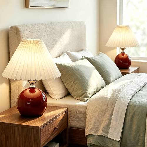 item picture 2pcs modern table lamps hotel bedside table lights romantic bedside lamps living room sofa iron pleated lampshade sidelights lights desk lamps back to school gift lights party wedding decoration lights