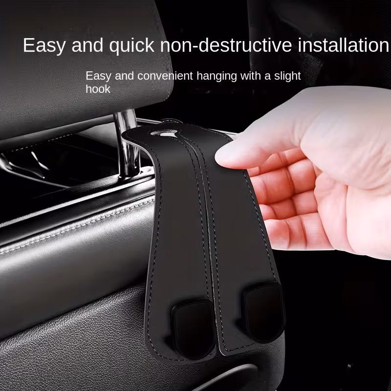 hooks for hanging bags on car headrests designed to organize and hold items on the back of seats Product details 0