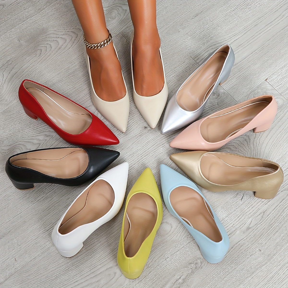 

Single Shoes Are Comfortable, Stylish, Pointed, Breathable, Solid Color, New Breathable High Heels