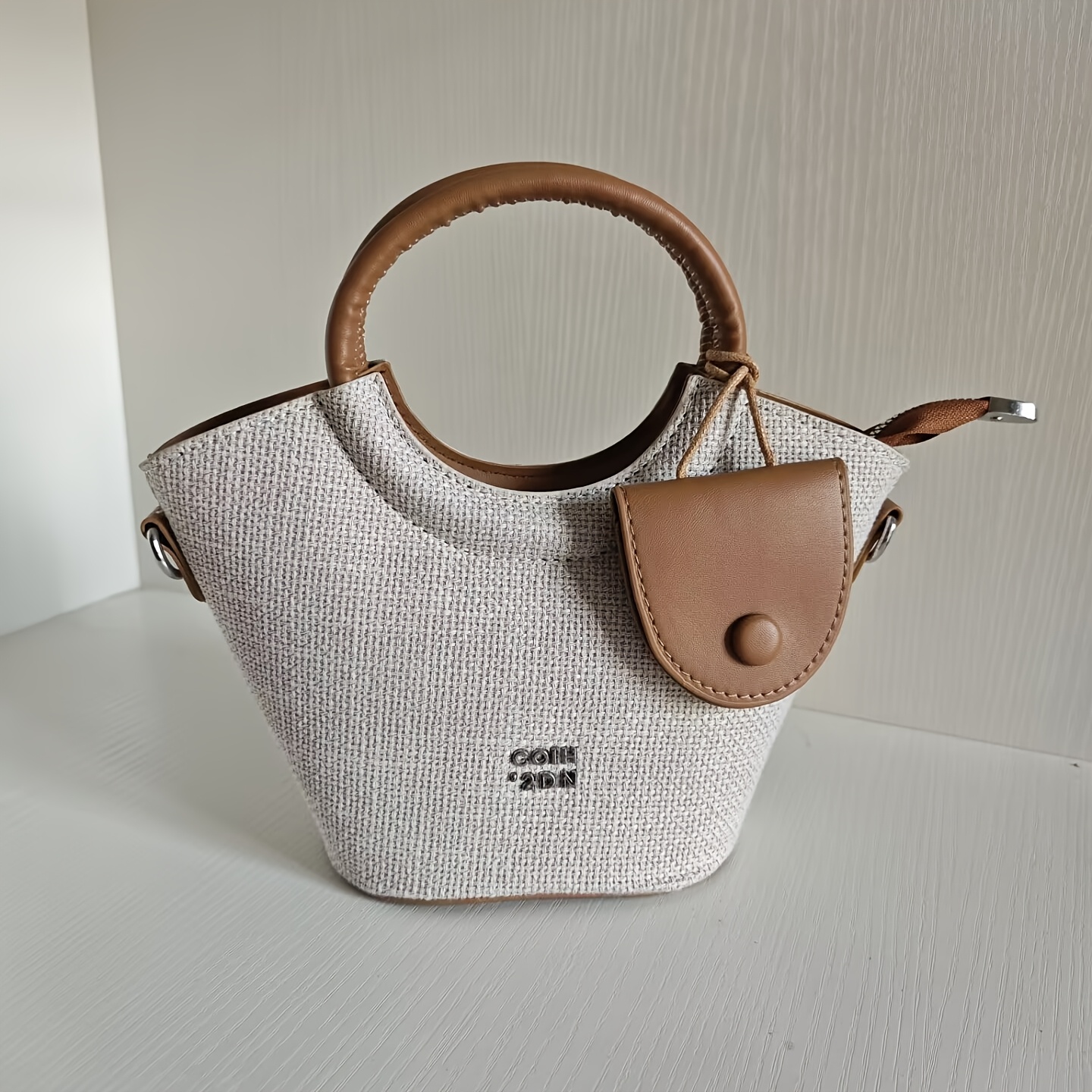 Image of 1pc Fashion New Pu Material Handbag, Commuting Outing Dating Gift Easy Elegant Large Capacity Versatile Women's Shoulder Body Handbag