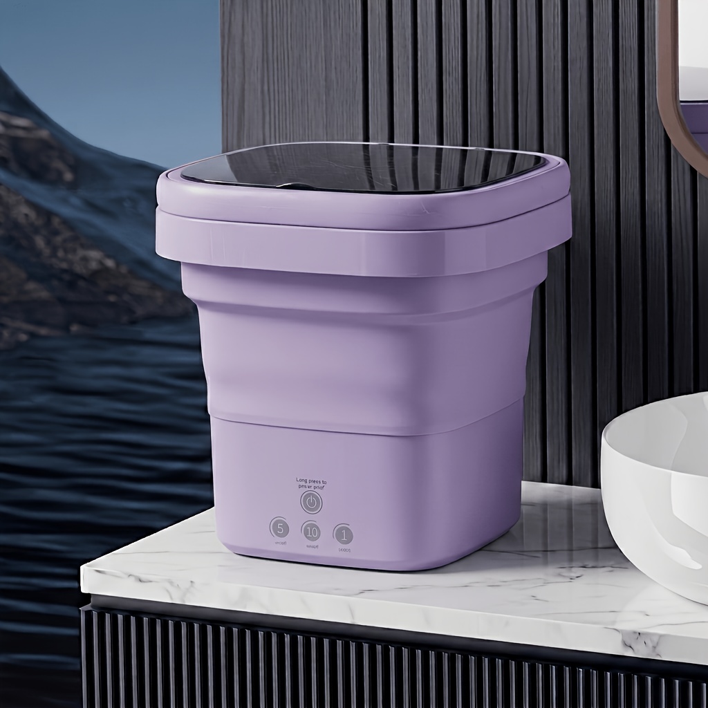 TEMU Portable Foldable Washer, Mini Washing Machine With Deep Cleaning Power-ultra-compact & Lightweight, Folds Flat For (great For Camping,