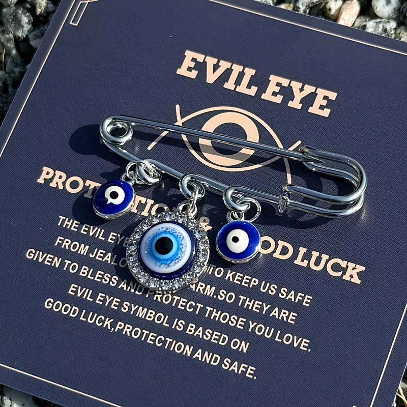 Turkish Evil Eye Safety Pin Brooch Protection Good Luck - Temu