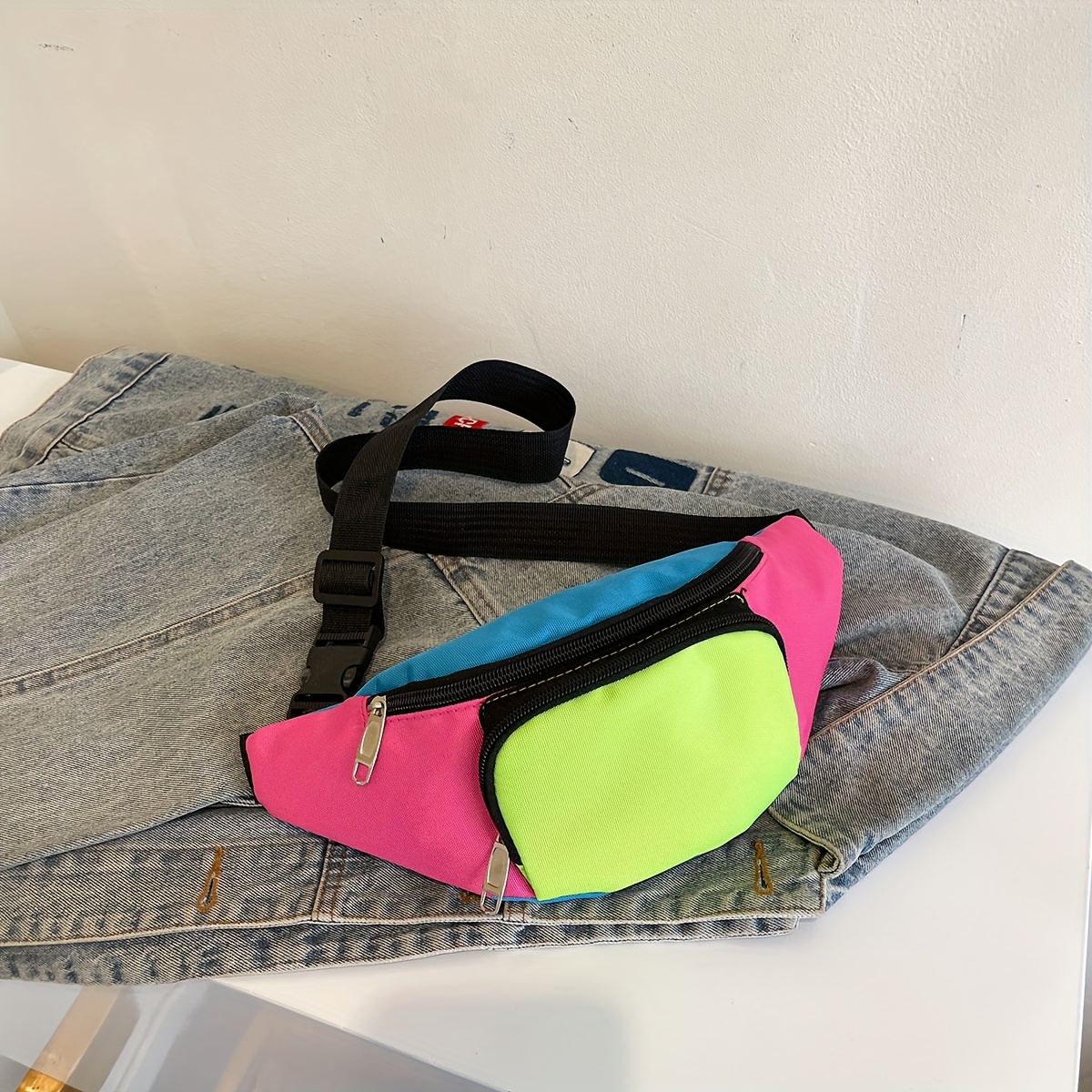 TEMU Color- Sports Waist Bag With Multiple Zippers And Compartments, A Lightweight Multi-functional Outdoor Waist Pack, A Stylish Sports Bag, A