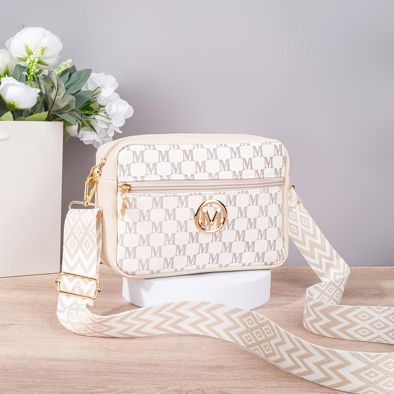 ' M-shaped Diagonal Crossbody Bag Suitable For - Spacious Zipper Closure Handbag,, Casual & Professional Everyday Use, Stylish ' Accessory
