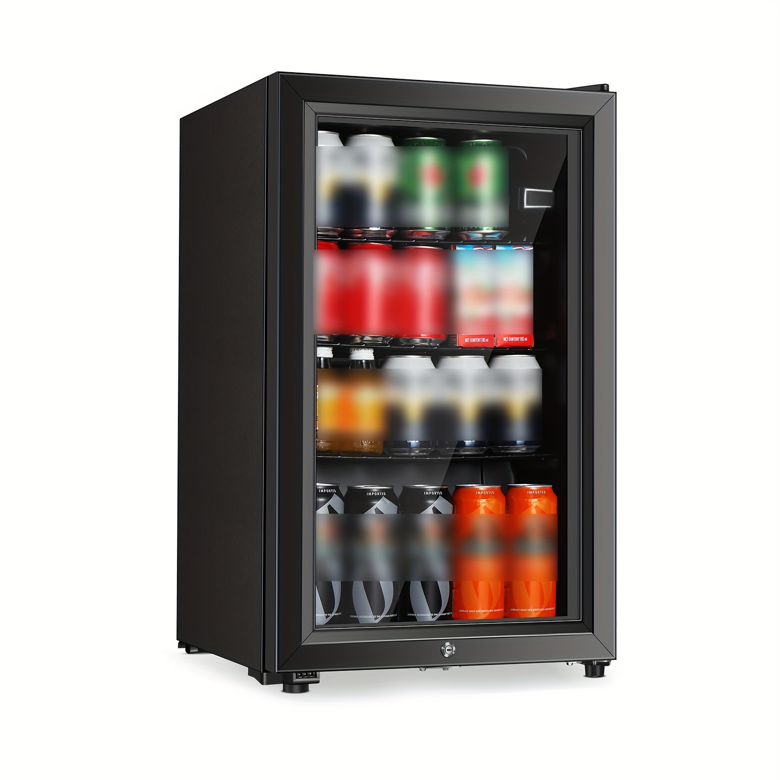 

Hailang Beverage Refrigerator, 2.3cu.ft Mini Fridge With Double Glass Door, Cooler For Soda, For Home, Office Or Bar With Adjustable Removable Shelves Black