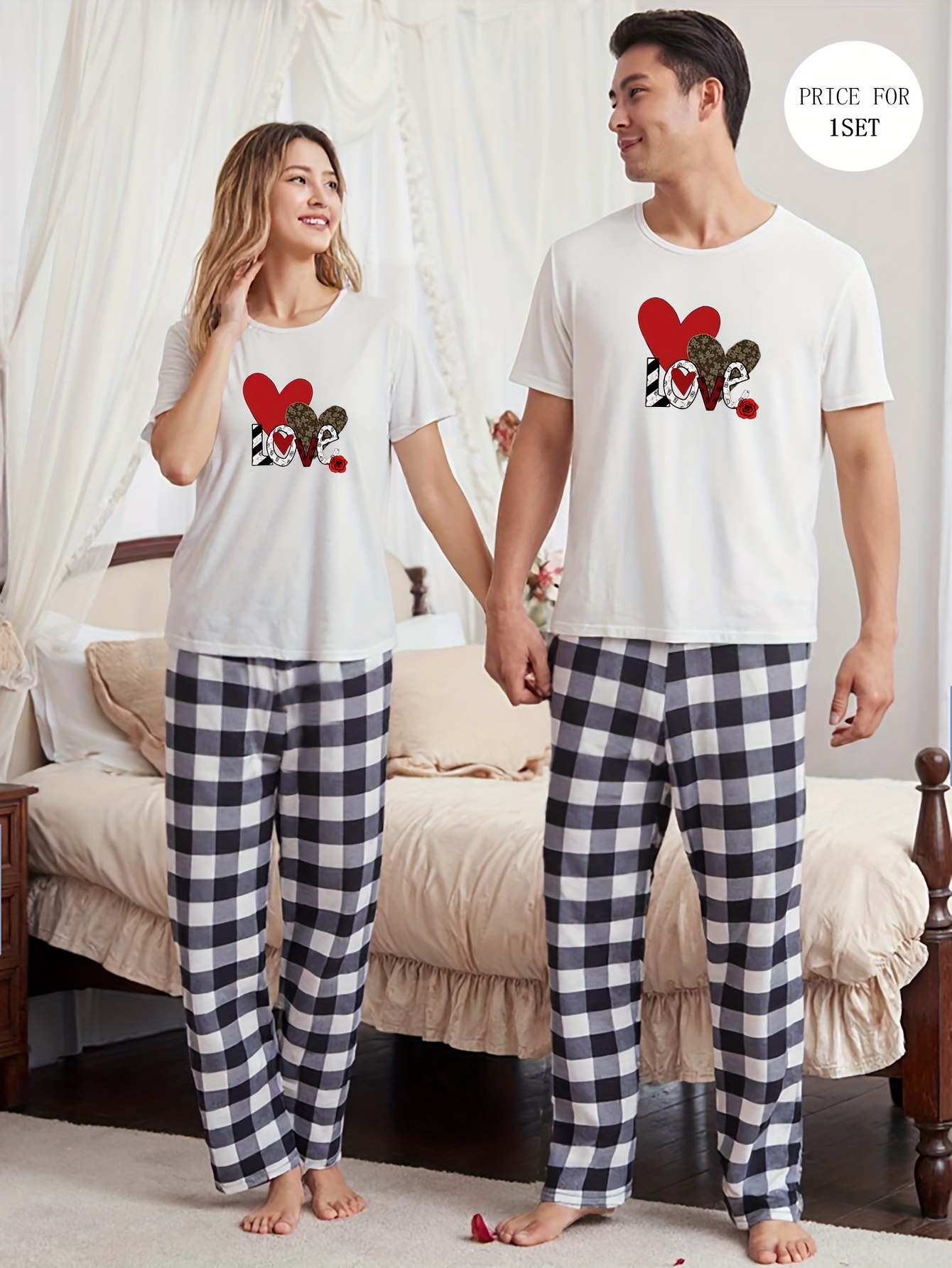 elección pareja conjunto pijama amor san Temu Mexico