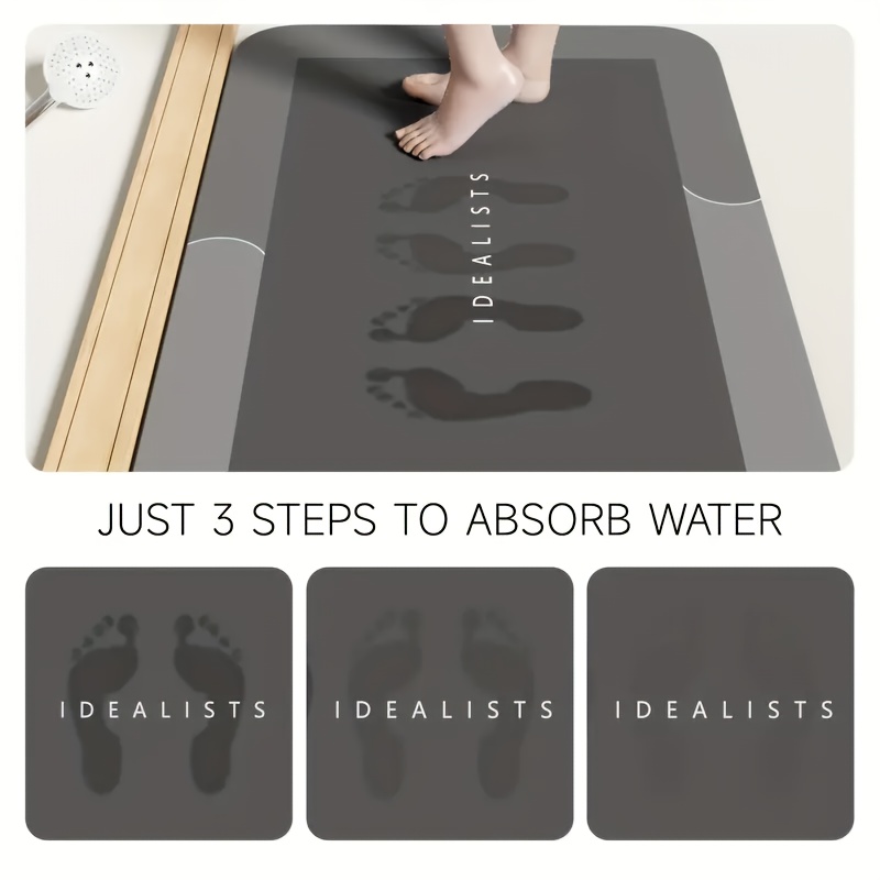 large size diatomite bath mat absorbent quick dry non slip bathroom mat durable soft floor mat   bedroom rv bathtub and shower kitchen home decor   mat bathroom floor mat rubberbacked mat machine washable extra large bath mat bathroom accessories and decorations bath runner for bathroom bathroom mat thick bath stone mat kitchen   rv owners Product details 2