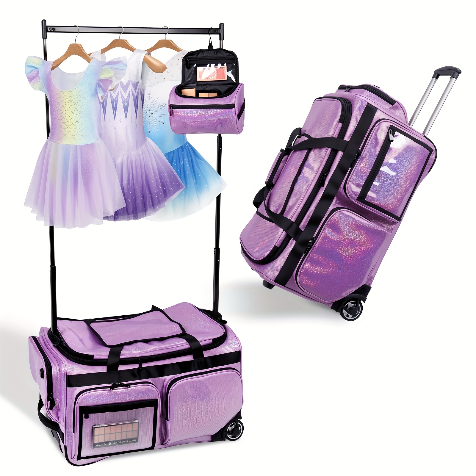TEMU Advwin Dance Bag With A Hanger, 26''&28'' Sports Bag With Lightweight, Foldable, And Features Wheels, Competitions And Travel