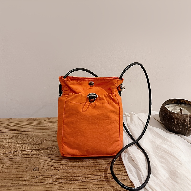 TEMU Women's Crossbody Bag, Retro Fashion Casual Solid Color Lightweight Nylon Mini Mobile Phone Bag Coin Purse, Women's Shoulder Bag, Adjustable