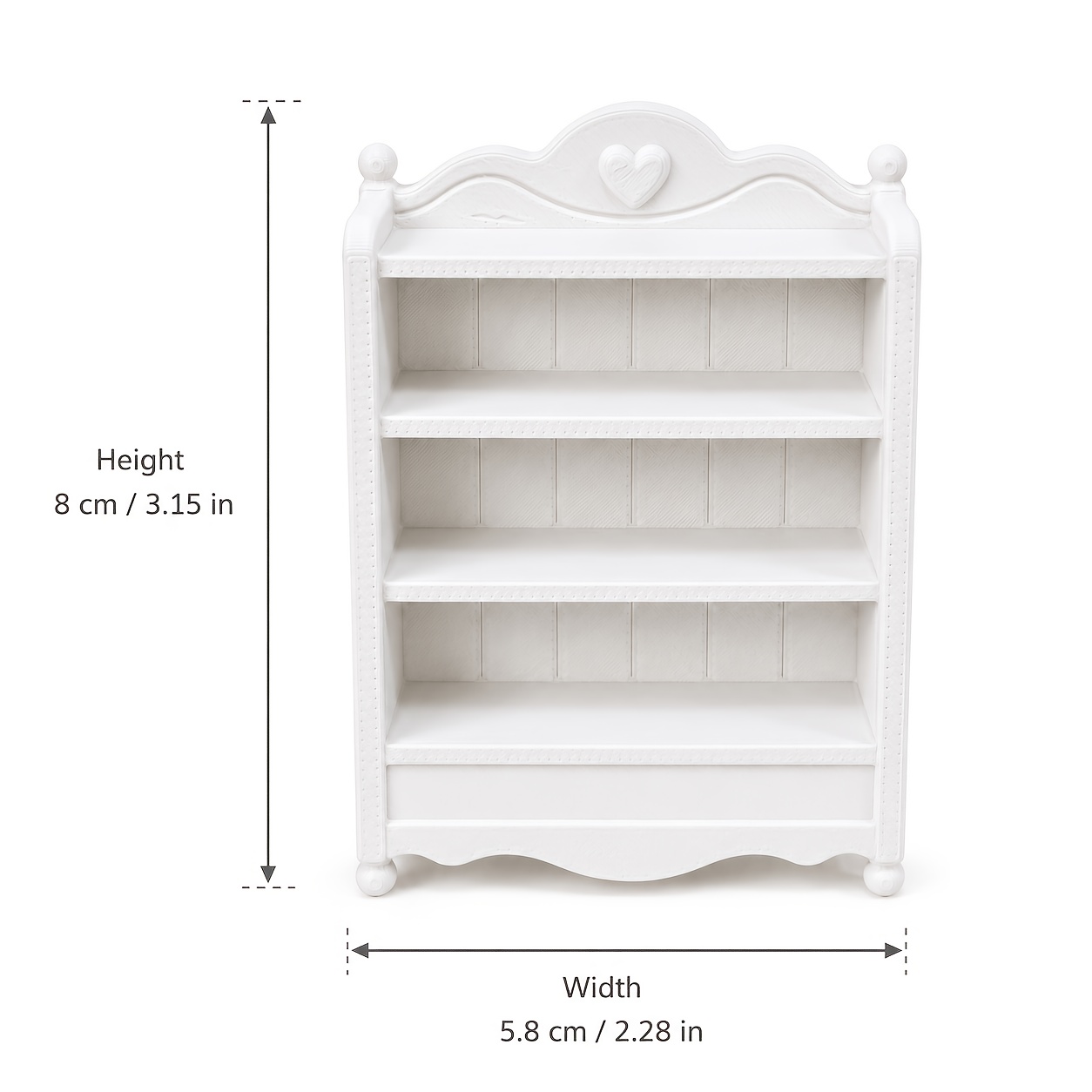 TEMU 1pc Miniature Étagère de Livres de Cœur pour Maison de Poupée, Ornement d'Étagère, Miniature de Meuble, Convient pour Chambre de Poupée, Bureau,