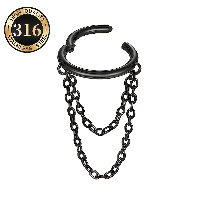 E-shop 1 Stück 316 Edelstahl Hypoallergener Nasenring & Ohrring – 316 Edelstahl Knorpelohrringe für den täglichen Gebrauch & Partys, Minimalistisch,