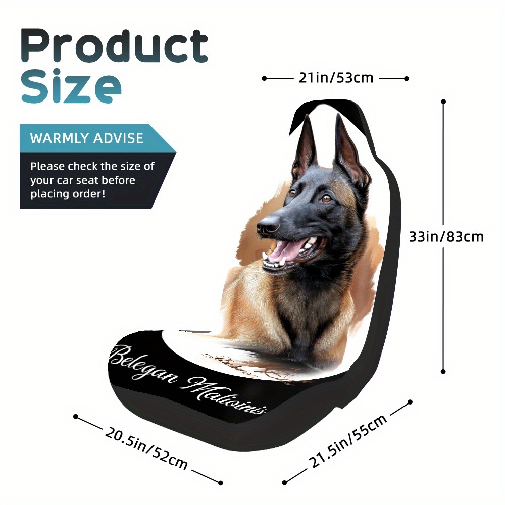 TEMU Ensemble de 2 housses de siège avec motif de Malinois belge, parfaites pour les sièges individuels, cadeau originale pour les automobilistes et