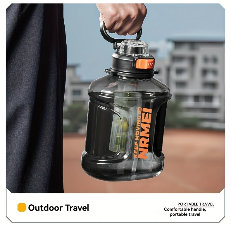 [Sports Water Bottle] One 3000ml Sports Water Bottle With Straw And Tea Infuser, Featuring A Carrying Strap. Suitable For Sports, Fitness, Outdoor Activities, And Camping