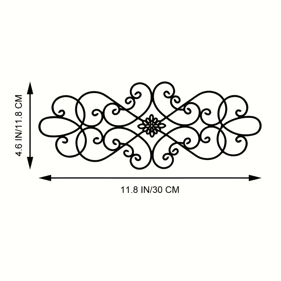 TEMU 【2d Flat】 A Black Floral Scroll Acrylic Wall Art Decoration, Hanging Vintage Large Floral Wrought Iron Wall Decoration, Wall Sculpture Ornament