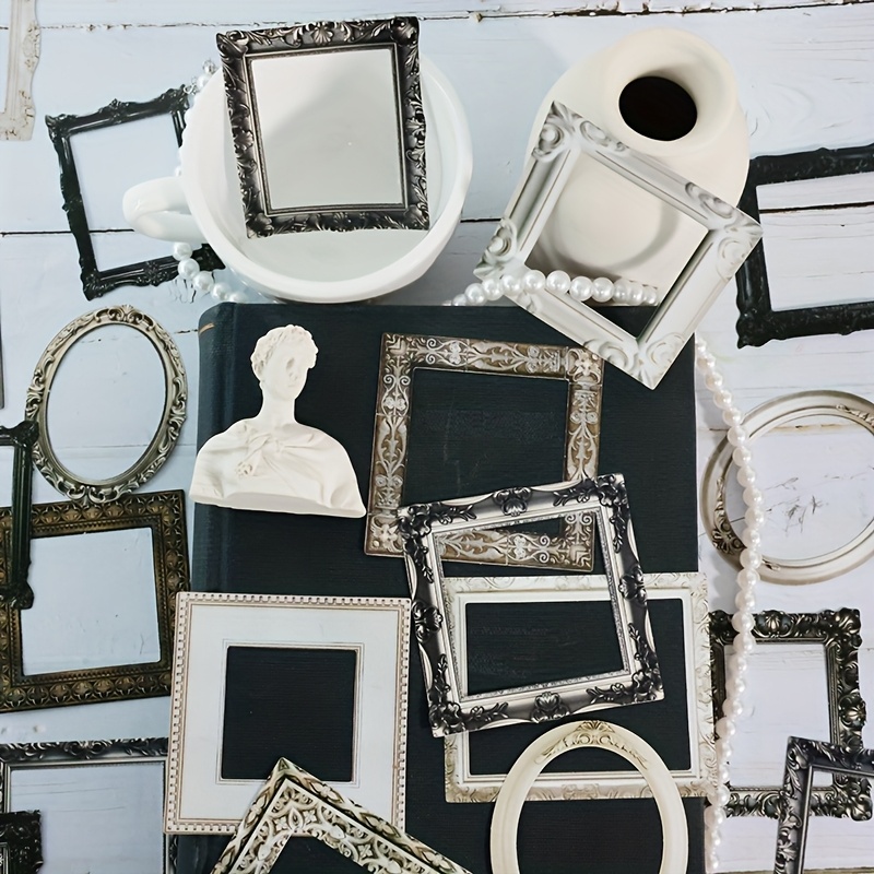 Image of Vintage Frame Stickers, 25pcs Different Design Decorative Sticker, Scrapbooking Album Border Stickers, Scrapbooking Decor, Journaling