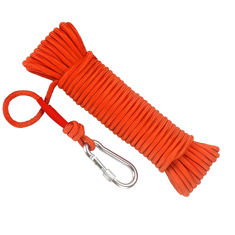 TEMU Black Braided Nylon Rope With Red - Durable Mooring Line For Inflatable Boats, Camping Gear, Pet Leashes & Outdoor Activities, Camping Gear