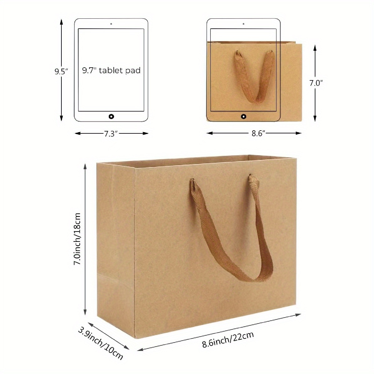 TEMU Regalo para Ella/Él 5 Bolsas de Regalo Fáciles de Piel de Vaca Reutilizables para Empaquetado de Regalos de Navideña, Navidad, Halloween