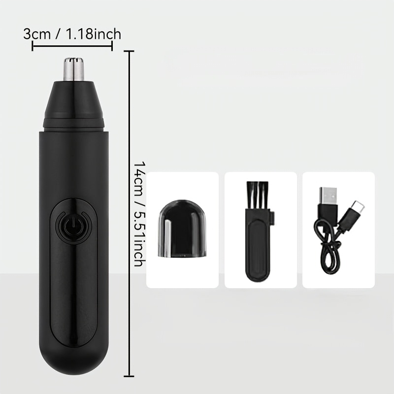 1pc electric nose hair trimmer usb rechargeable ear and nose hair clippers facial hair trimmer for eyebrows and body portable design with neck brush plastic material 500mah lithium battery Product details 0