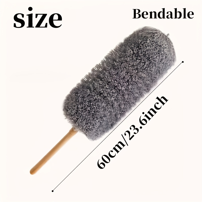 Image of Duster 2 Colors Wooden Handle, Leather Strap For Cleaning Ceiling Fans, Curtains, Computers, Furniture, Statues, Tvs, Artificial Collector