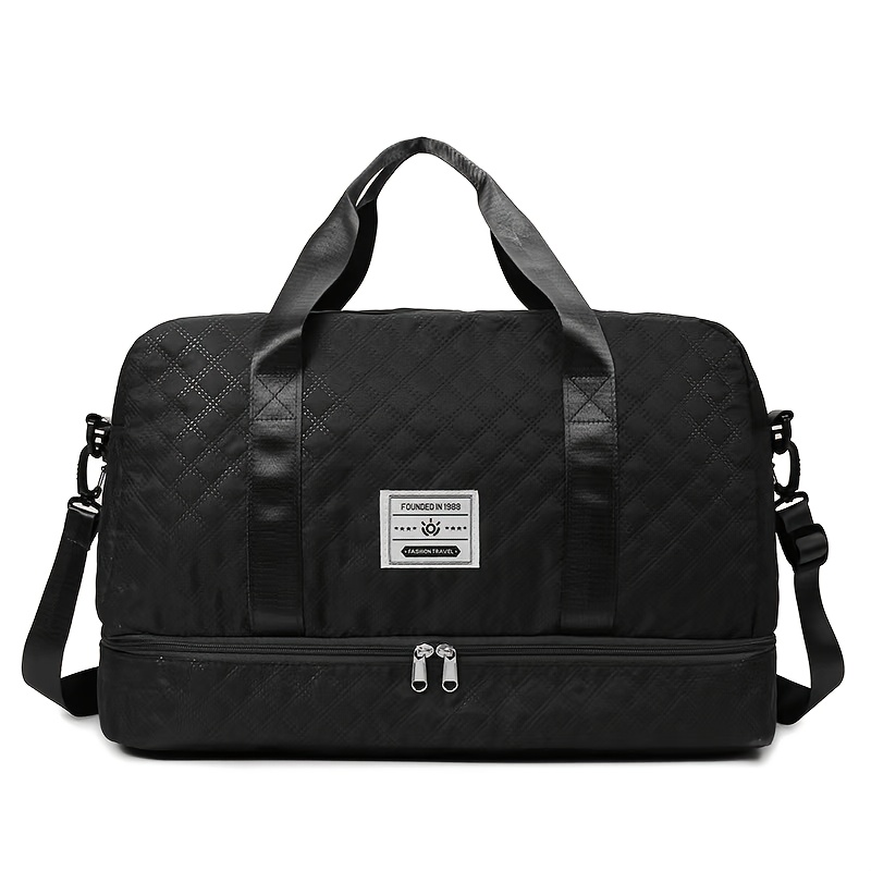 TEMU Large Capacity Lightweight Travel Bag With Technology Fabric, Crossbody Shoulder Bag With Separate Shoe Compartment