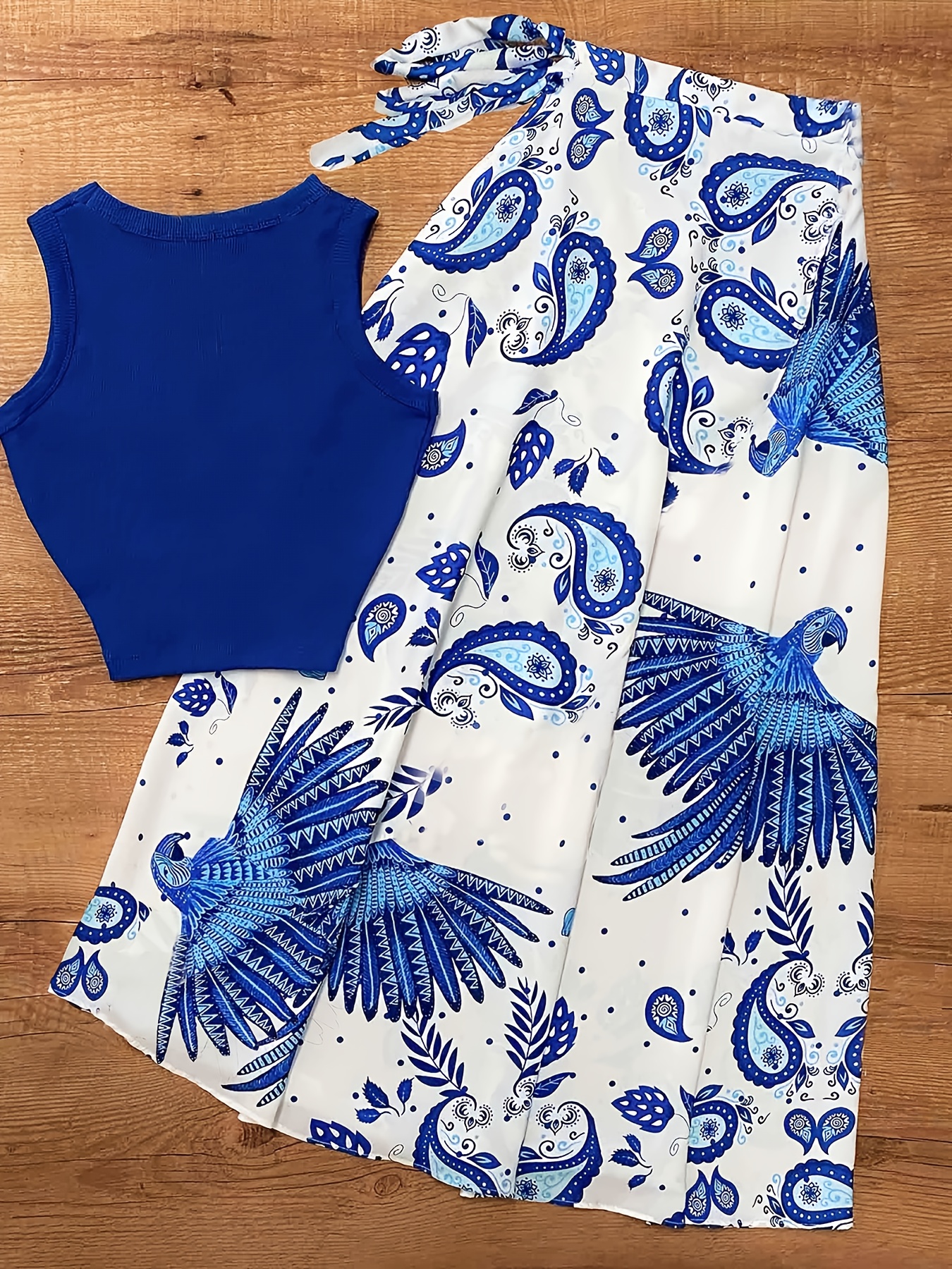 women's sleeveless floral print maxi Temu Greece