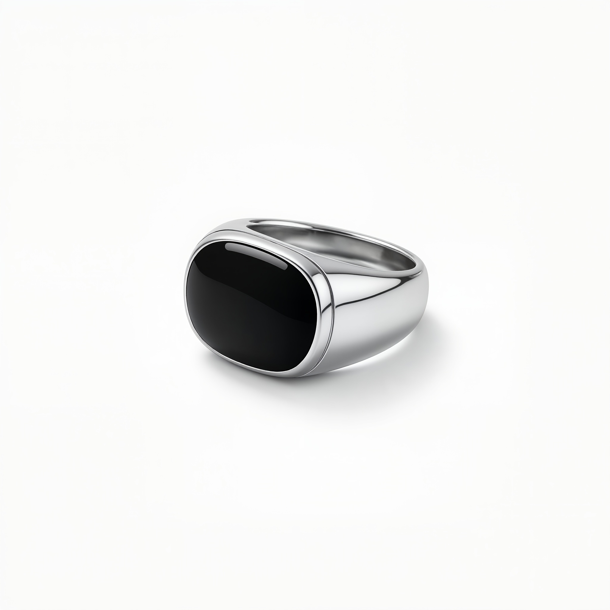 Classic Vintage Stainless Steel Square Two-Tone Ring, Unisex