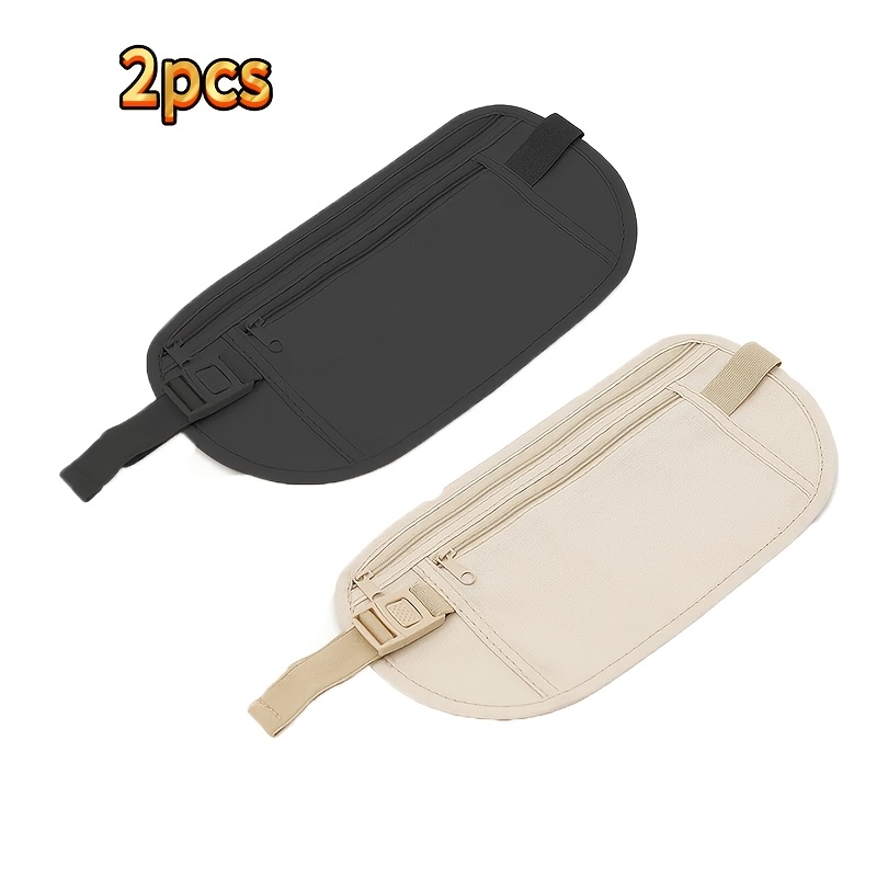 TEMU Lot de 2 bananes unisexes -vol moulantes avec sangle réglable et fermeture à glissière - Porte-téléphone de ceinture invisible pour , de sport,