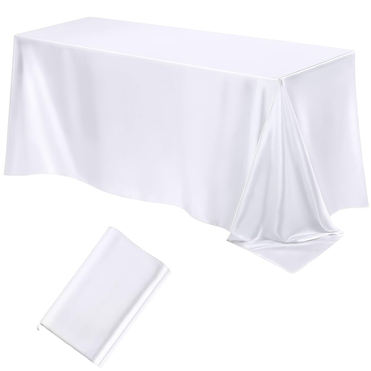 E-shop 1 Stück Einfarbige Satin-Tischdecke, Elegante Rechteckige Tischdecke für Hochzeiten, Zeremonien, Feiertage Geburtstagsfeiern, Tischdekoration