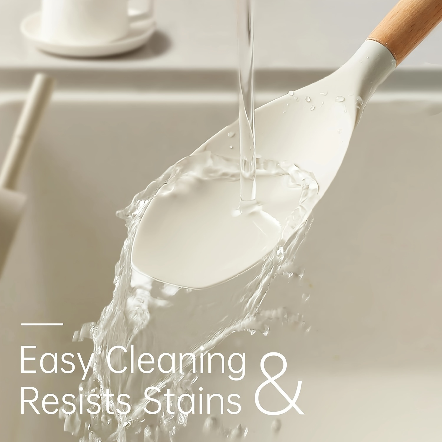 10pcs/set Silicone Cooking Utensils Set for Kitchen, Heat Resistant Non-Stick Cooking Set with Wooden Handle Spatula Turner Spoon Tongs Whisk