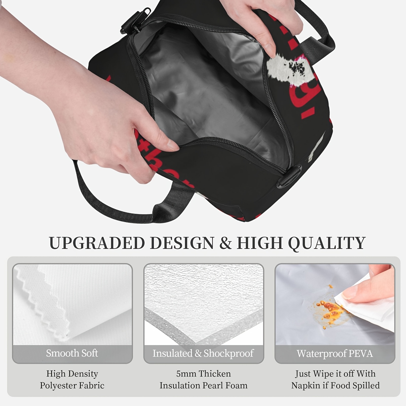 Customizable Anime Lunch Bag Insulated Polyester Material