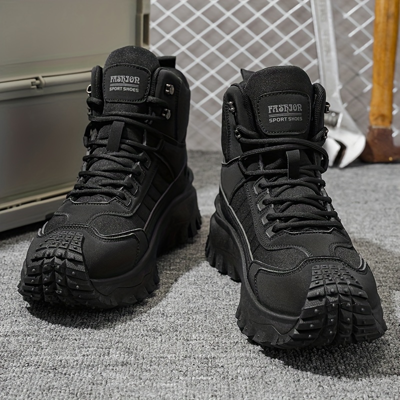 TEMU Autumn New High-top Plus Size Casual Sports Shoes, Outdoor Hiking Boots, Comfortable Thick Sole Lightweight Casual Walking Shoes, Suitable For
