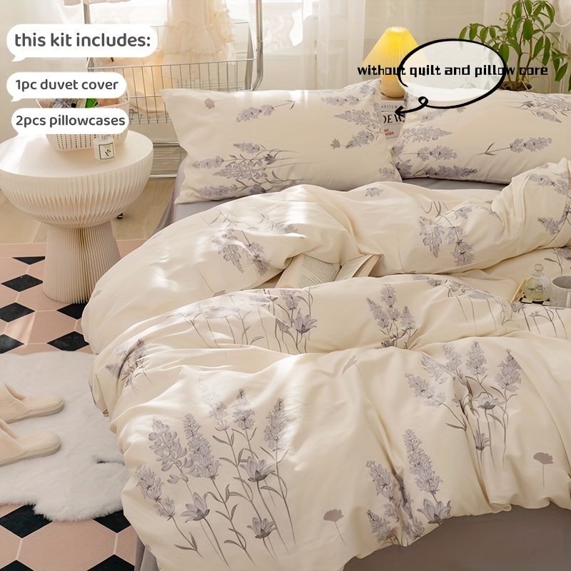 13370 All- Plant Print Bedding 3pcs Set (duvet Cover And Pillowcases)