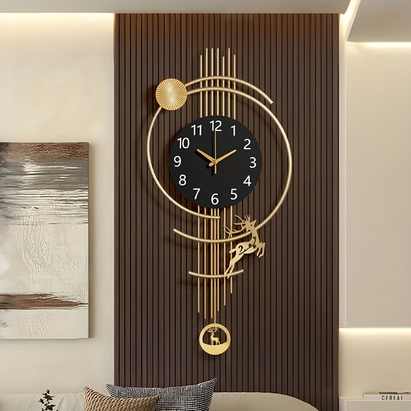 Reloj Colgante Silencioso, Decoración de Habitación con Movimiento de  Cuarzo Japonés, Gran Reloj Retro de Metal y Madera con Temática Fantasía de  Form