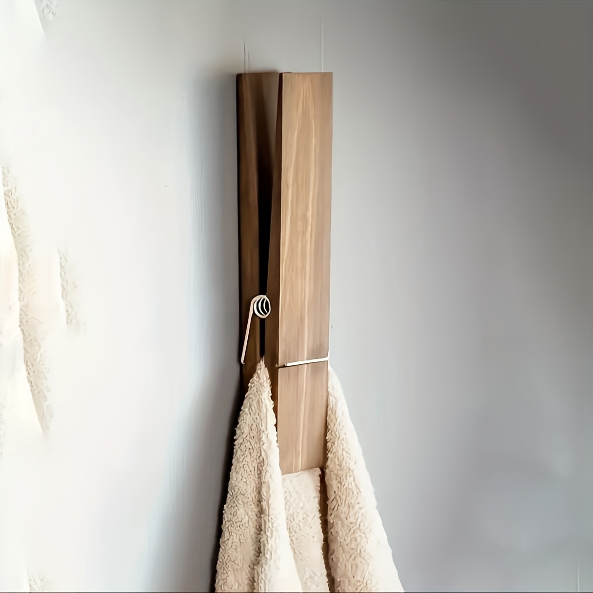 TEMU Extra Large Wooden Towel Bath Towel Clip Towel Rack Towel Hanger