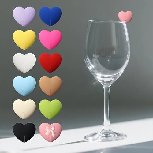 artikel foto 13 stuks hartvormige wijnglas markers, identificatoren voor vrijgezellenfeest proeverij decoraties, drink markers, stijlvolle identificatoren, hoogwaardig materiaal, wijn markers, afstudeerfeesten
