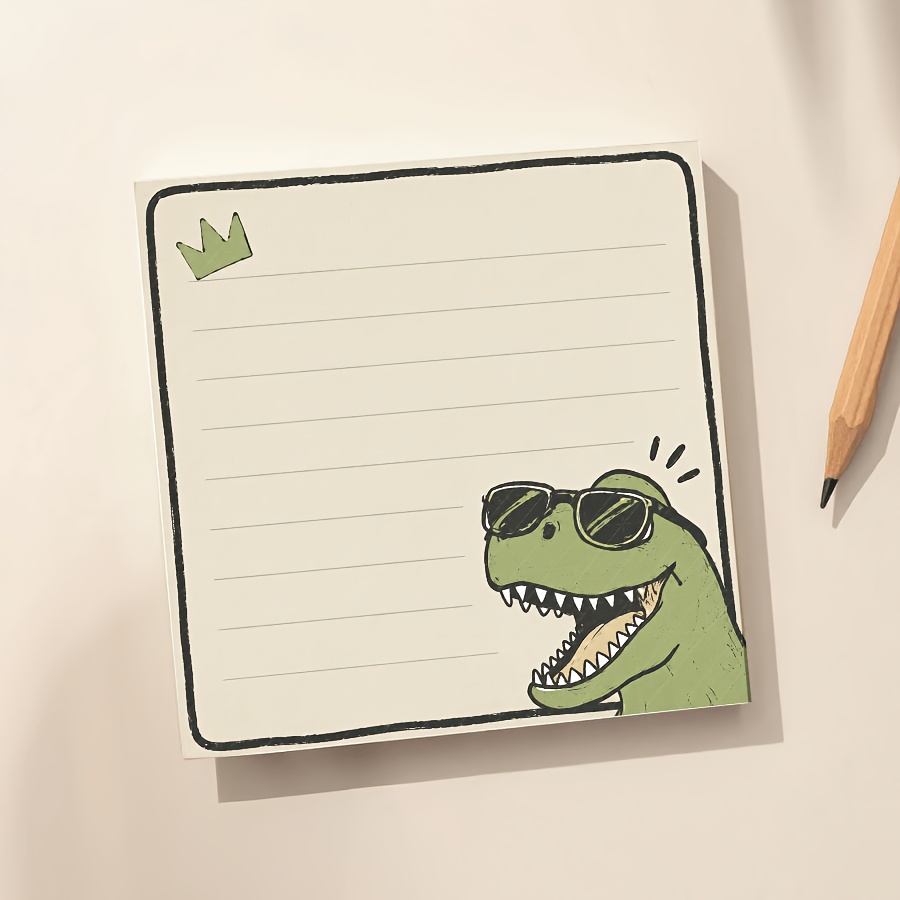 TEMU Bloc-notes Dino Memo | Lunettes de soleil tendance Design Cartoon , Bloc-notes d'écriture Esthétique Grunge Vintage, Cahier de bureau à pour